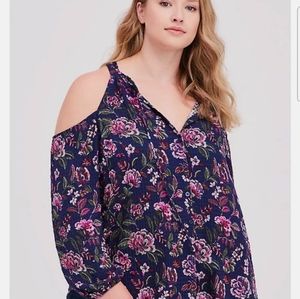 Torrid Cold Shoulder Blouse 2X 18/20 NWOT